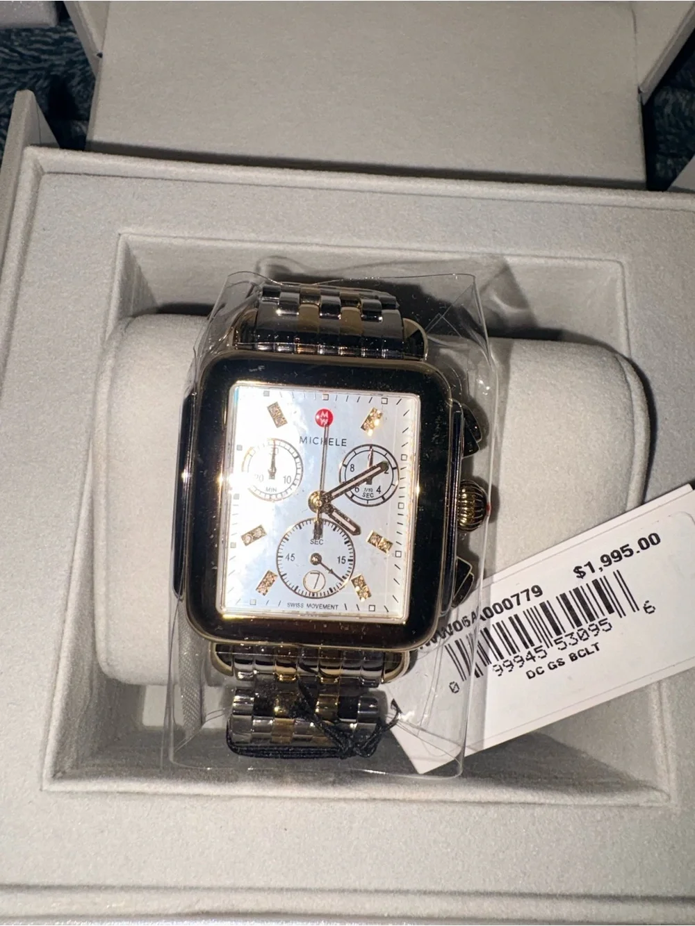 MICHELE Deco Diamond Chronograph Bracelet Watch, 33mm